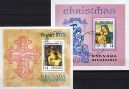 Ostern 1975 Grenadines Blocks 8+16 O 5€ Gemälde Jesus Kreuz Hoja Art Blocs Christmas Painting S/s Sheets Bf Grenada - Pasqua