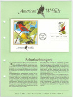 USA United States 1987 FDC Fauna Bird Birds Scarlet Tanager Piranga Olivacea 1987 FDC - 1981-1990