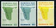 ZAMBIA 1975 Namibia (odd Value) Yvert Cat. N° 147-48-49  Absolutely Perfect MNH ** - Zambie (1965-...)