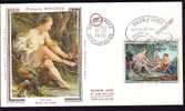 FDC Ill N°Yvert 1652 Boucher Obl FLAMME 1erJour 10.10.70 Colombes Salon D´Hiver, Sur Soie  RRRRR - Nudes