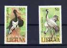 Lituanie 1991, OISEAUX BIRDS échassiers, Yv.n° 420 / 21**  Sans Charnière, Cote 4,50 - Cigognes & échassiers