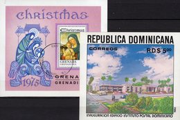 Hauptpost Architektur 1983 DOMINICANA Block 46 ** Grenada Bl.16 O 10€ Hoja Blocs S/s Sheets Christmas Bf Philatelic - Perforiert/Gezähnt