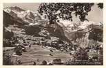 WENGEN (1277m) MIT JUNGFRAU(4166m) UND BREITHORN(3779m). - Wengen