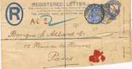 Carta Entero Postal Certificado LOMBARD St. (Gran Bretaña) 1902. PERFIN - Covers & Documents