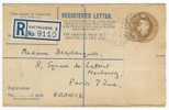 1947 Entier Postal Recommandé De Eastbourne Pour Paris - Postwaardestukken