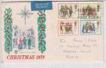 Great Britain-fdc-1978--Christmas --Food, Costume, Music Carol Singers Dance Energy Lamp Used Airrmail Cover As Per Scan - 1971-1980 Em. Décimales