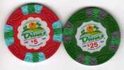 2 Chips Commémo Casino Dunes Hotel & Country Club Las Vegas 1955-1993 - Casino