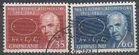 Groenlande Greenland 1963 Yvertn° 53-54 (°) Used Cote 7 Euro Niels Bohr - Gebraucht