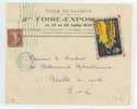 Saumur: EntêteFoire De 1929 + Vignette Pub Sur Les Vins Les Châteaux Et Circuit Auto Car - Briefmarkenmessen