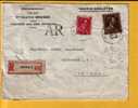 528+645 Op Aangetekende AR Brief Met Stempel BRUGGE - 1936-1957 Open Kraag