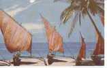Bateaux De Pêche Au Sri Lanka Circulé En 1974 Dos Divisé Voir Scan - Visvangst