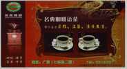 Coffee Bean,China 2007 Mingtien Coffee House Advertising Pre-stamped Card - Hotels- Horeca