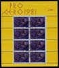 Switzerland B479 XF Used Pro-Aero Sheet Of 8 From 1981 - Used Stamps