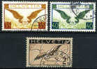 Switzerland C13a-15a XF Used Grilled Gum Airmail Set From 1933-35 - Usati