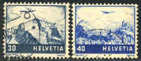 Switzerland C43-44 XF Used Airmail Set From 1948 - Used Stamps