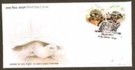 India 2008 Aldabra Giant Tortoise Reptiles Amphibians OCTAGONAL Sc 2249-50 FDC - Tartarughe