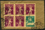 Switzerland #160a Used Booklet Pane Of 6 On Piece From 1927 - Blokken
