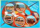 France 1983 Illustrated Postcard Sent To Belgium - Colors Cote D'azur Buildings Sea Beach Painting - Storia Postale