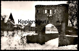 ALTE POSTKARTE INGELHEIM AM RHEIN UFFHUB TOR IM WINTER Gate Porte Schnee Hiver Snow Postcard Cpa Ansichtskarte AK - Ingelheim