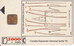 TARJETA CP-004 DE LA EXPO SEVILLA'92 CARTEL J.PEREZ ENCISO - Commemorative Advertisment