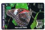 RIF.3 AUSTRALIA - TELECOM AUSTRALIA  - MELBOURNE ZOO (RED LACE WING)  - NUOVA  (MINT) - Farfalle