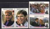 St. Lucia    Wedding Of Prince Andrew  Set (2 Pair)  SC# 839-40 MNH** - St.Lucie (1979-...)