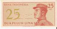 BILLETE DE INDONESIA DE 25 SEN  (BANKNOTE) SIN CIRCULAR - Indonésie