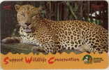 # SINGAPORE 94SIGC Support Wildlife Cons. ? Leopard 10 Landis&gyr -animal,leopard-  Tres Bon Etat - Singapour