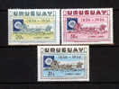 Uruguay 1956 ** YvA150-52 Centenario Del Sello. "Diligencias" Sello Y Carruaje De Caballos. Sello Sobre Sello. - Stamp's Day