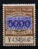 1963 / 81  IMPOSTA DI BOLLO PER CAMBIALI - LIRE 5.000 - Fil. Stelle - Revenue Stamps