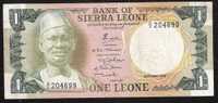 SIERRA LEONE   P5a 1 LEONE  19.4.1974  #A/2 AVF  Only Folds  NO P.h. ! - Sierra Leone