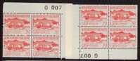 Greenland 1972 - "Women's Boat" - 70 øre In 2 Blocks Of 4 - Blocks & Sheetlets