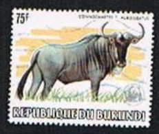 BURUNDI - SG 1409 - 1983 ANIMALS: CONNOCHAETES T. ALBOJUBATUS (WITH WWW SYMBOL) -  USED - Gebruikt