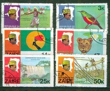 Danseur Nitore, Oiseau - Fleuve Zaire - ZAIRE - Léopard, Nénuphar, Pecheur - N° 926-927-929-930-932-933 - 1978 - Used Stamps