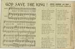 God Save The King - Dieu Garde Le Roi Hymne National Anglais  Paroles Et Musique Non Circulé BE - Música