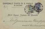 SAVONA  07.01.1924 - Card Cartolina -   " Ospedale Civico  Di S. Paolo " - Pubblicitari