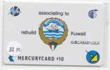 GPT (31 MERA) Magnetic/Mercurycard/Rebuild Kuwait/National Coat Of Arms With Mast In Front Of Dhows Sail - Koweït