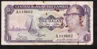 GAMBIE  P4a 1  DALASI 1971 Signature 2  FIRST SIGNATURE  FINE  NO P.h. ! - Gambia