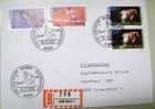 1988 GERMANY REGISTERED FDC FOR SPORT WITH TENNIS CANCELATION FOOTBALL TENNIS - Tennis