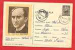 ROMANIA 1963 Postal Stationery Postcard. AL. DAVILA 1862  - 1929 Man Of Theater And Playwright - Teatro