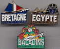 EGYPTE-BRETAGNE-BALADINS - Lots De 3 Pin´s - Comptoir Suisse - Lotes