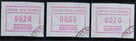 PAPOUASIE. Premiere Serie Frama ATM .  3 T-p Oblit.  Annee 1991.  Cote 12.00 €.Serie Complete - Vignette [ATM]