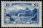 Switzerland #206 XF Mint Hinged 5fr Blue From 1928 - Ongebruikt