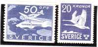 SUEDE 2 TIMBRES DE POSTE AERIENNE ...... LE 20 K .... N° 7 - Unused Stamps