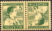 Switzerland B2 Mint Hinged Tete-Beche Pair From 1915 - Ongebruikt