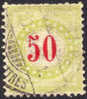 Switzerland J26a Used 50c Yellow Green Postage Due From 1884-97 - Taxe