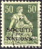Switzerland 2O22 XF Used 50c League Of Nations Official From 1922 - Service