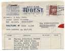Pli Postal (facture Pliée) De 1944  Krag " PARIS VIII 49 Rue De La BOETIE" Timbre 515. - Temporary Postmarks
