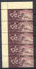 Egypt Egypte 1957 Mi. 498 Wihtdrawl Of Enemy Troops From Port Said Red Overprint 5-Block W. Margin MNH !! - Ungebraucht