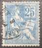 FRANCIA 1900 - 01 Nr 114 25 C. I Tipo Mouchon - Cifra Stampata Separatamente, Spostata In Questo Esemplare (vedi Colore+ - Oblitérés
